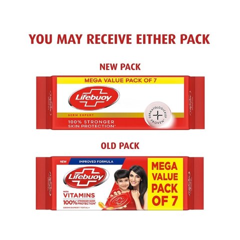 Lifebuoy Total 10 Germ Protection Bathing Soap - Pack of 7