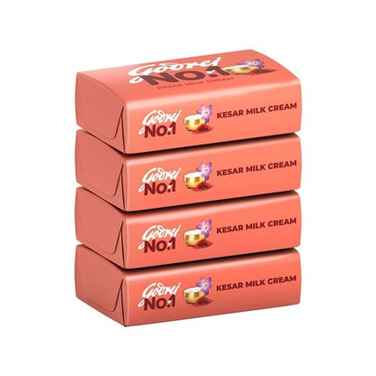 Godrej No.1 Kesar and Milk Cream Bath Soap - Buy 3 Get 1 Free