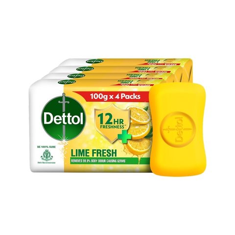 Dettol Lime Fresh Bathing Bar Soap with 12 Hrs Germ Protection