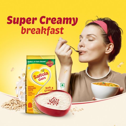 Saffola Oats Soft & Creamy Instant Rolled Oats