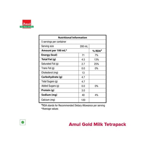Amul Gold Milk 1L