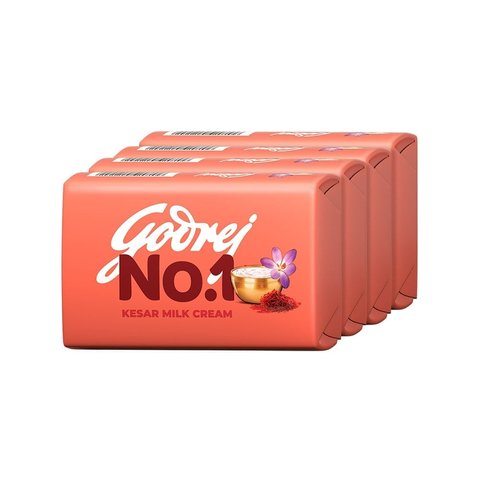 Godrej No.1 Kesar and Milk Cream Bath Soap - Buy 3 Get 1 Free