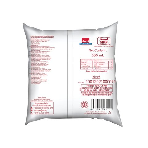 Amul Gold Full Cream Milk 500ml