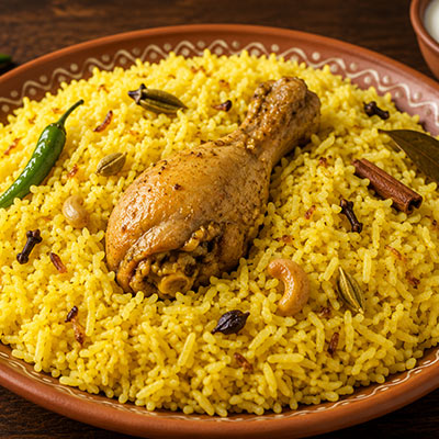নবরত্ন পোলাও সঙ্গে ১ পিস চিকেন